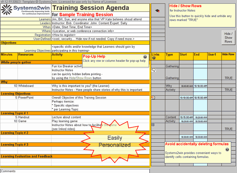 Training Plan Template Excel Download