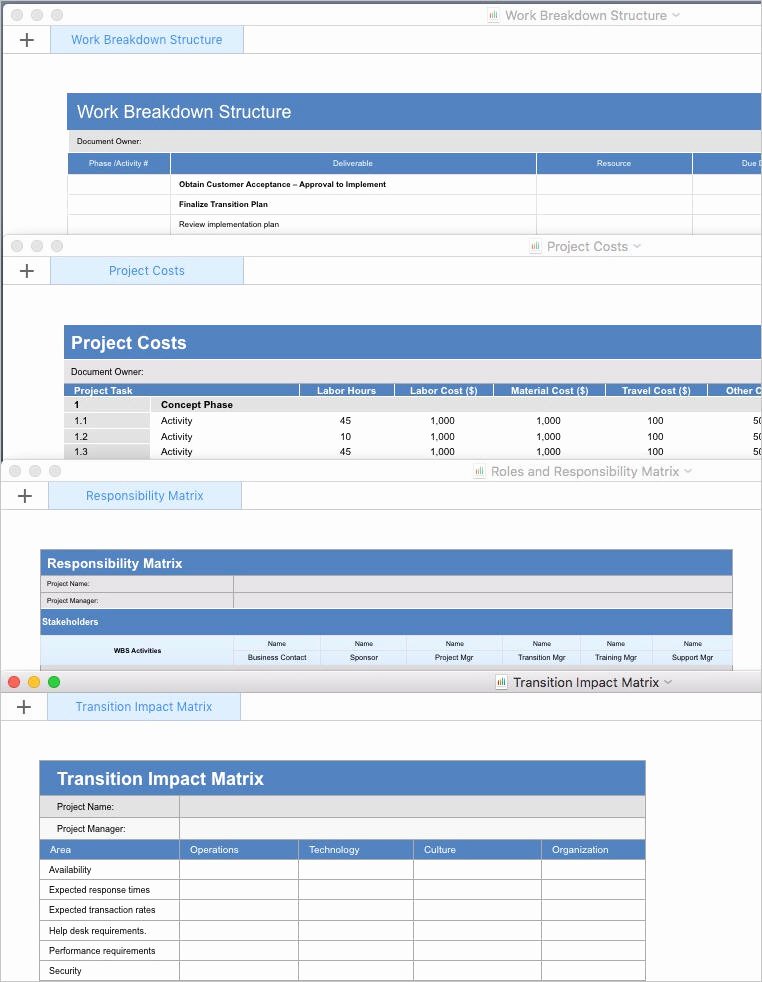 Transition Plan Template Apple Iwork Pages and Numbers