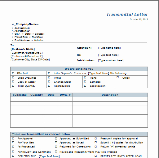 Transmittal Letter – Example &amp; format