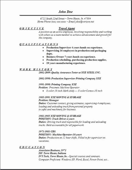 Travel Agent Resume Occupational Examples Samples Free