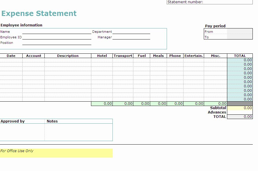 Travel Expense Reporting Excel Worksheet