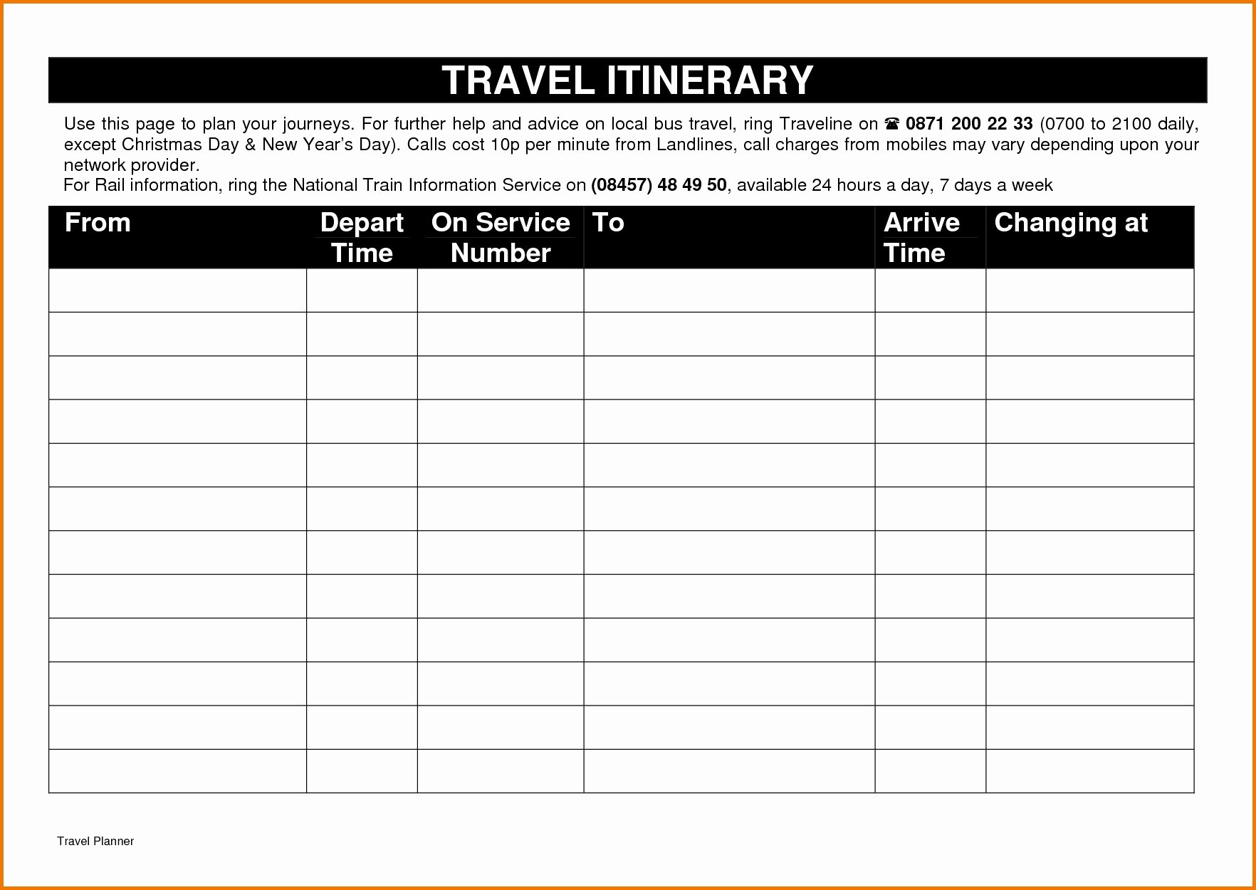 Travel Itinerary Template Google Docs Latter Example Template