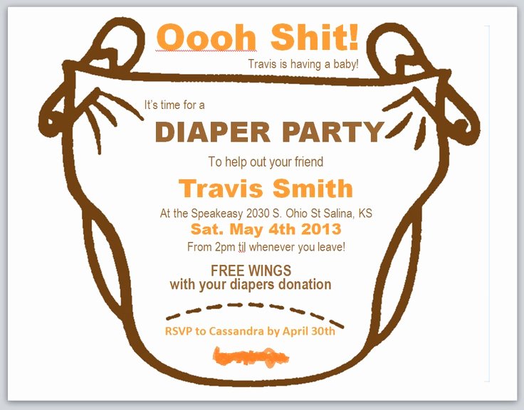 Travis Diaper Party Invite so Funn Parties