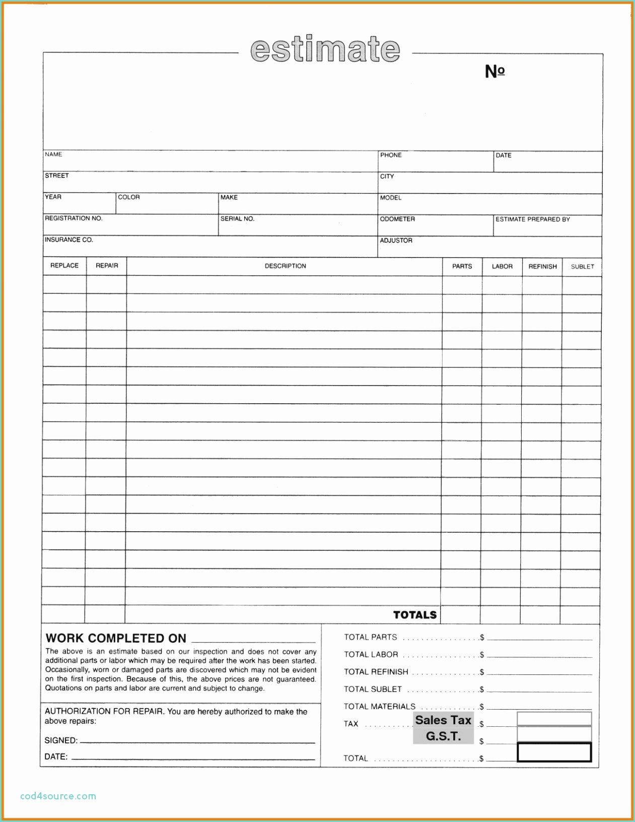 Tree Trimming Estimate Template Latter Example Template