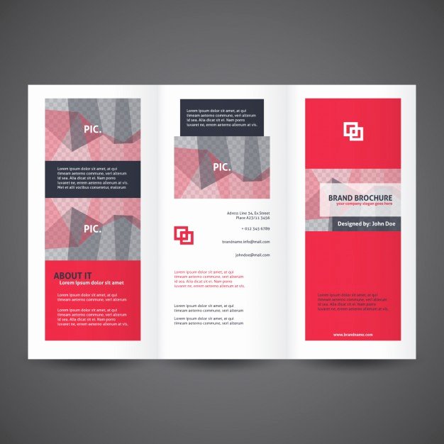Tri Fold Brochures Templates Red Trifold Brochure Template