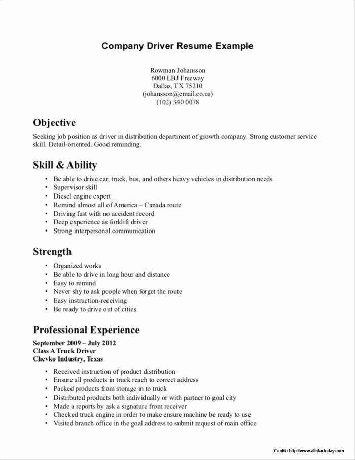 Truck Driver Summary Qualifications Resume Resume