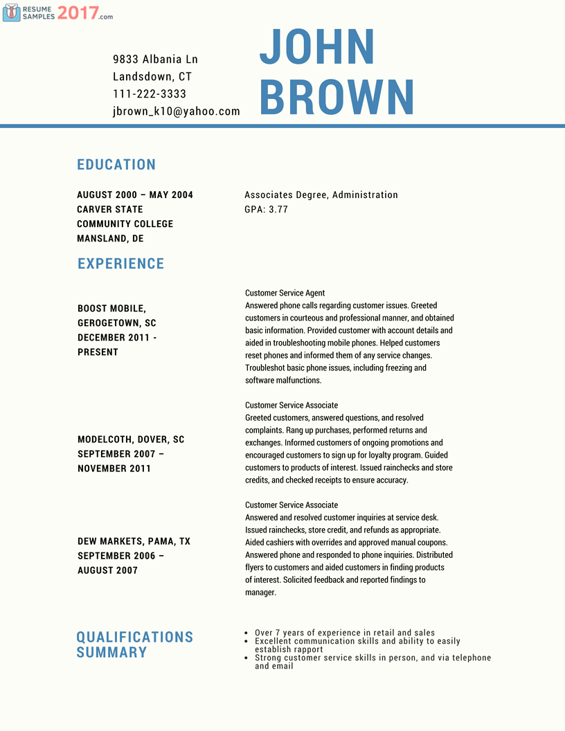 Try these Powerful Customer Service Resume Samples 2016