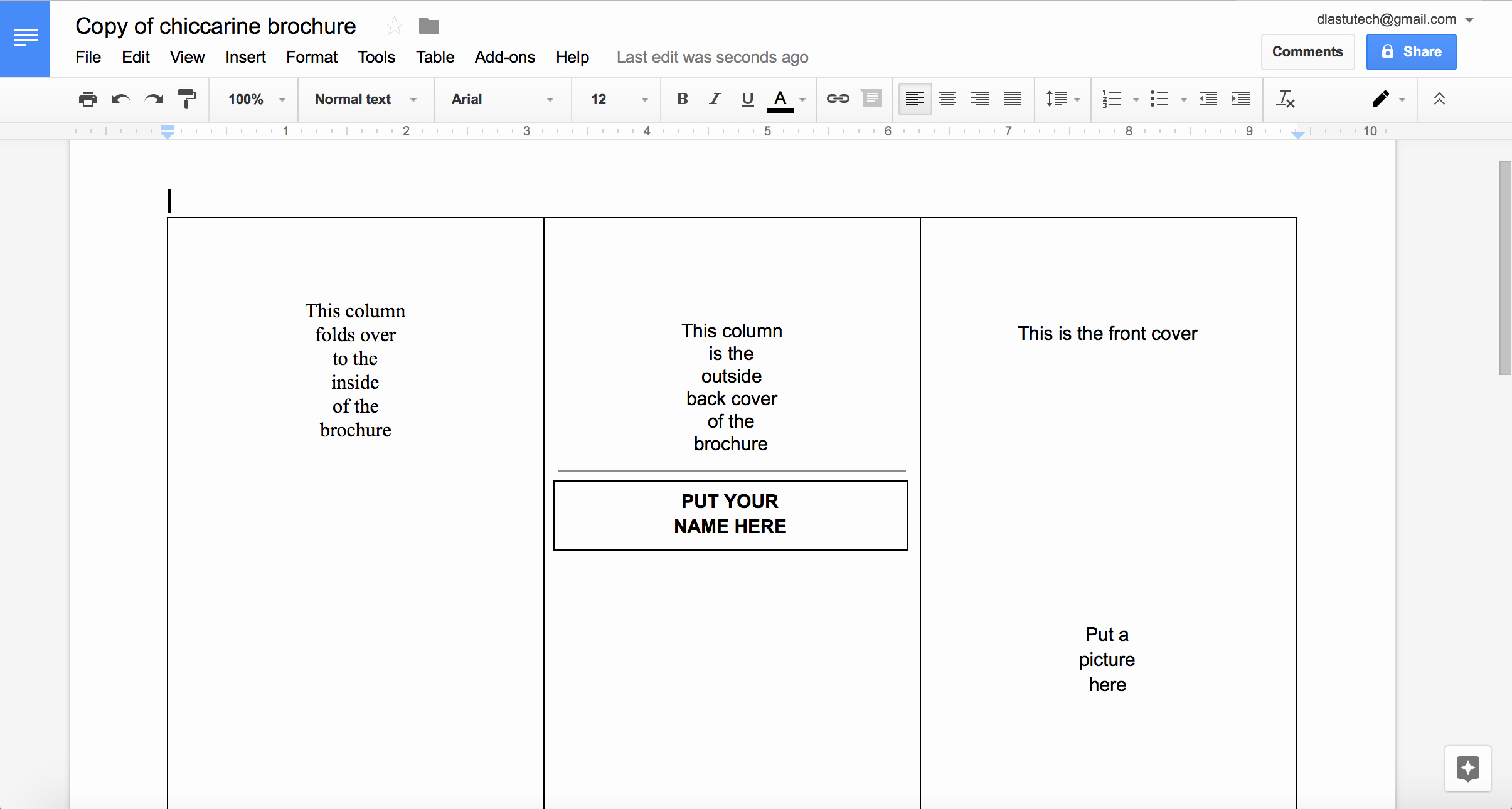 Tutorial Making A Brochure Using Google Docs From A