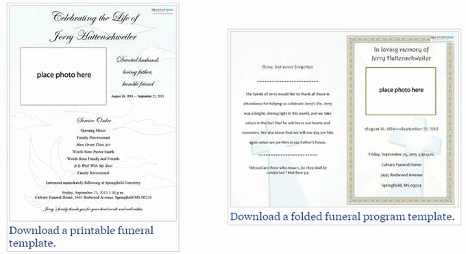 Two Free Funeral Service Templates From Love to Know