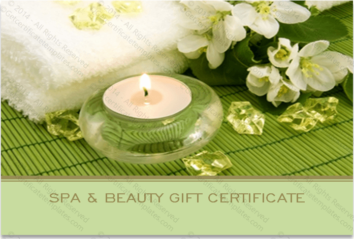 Two Sided Spa Gift Certificate Template