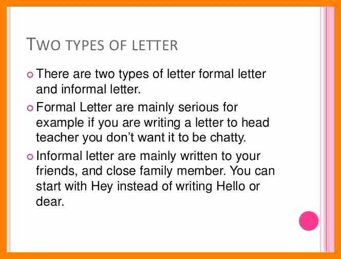 Types Letter Writing