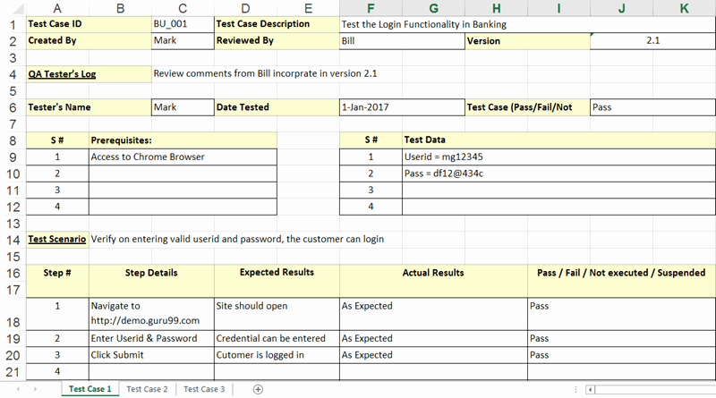 Uat Testing Template Excel