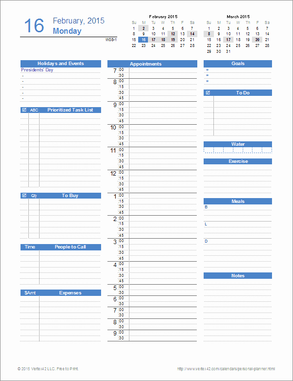 Ultimate Personal Planner Template for Excel