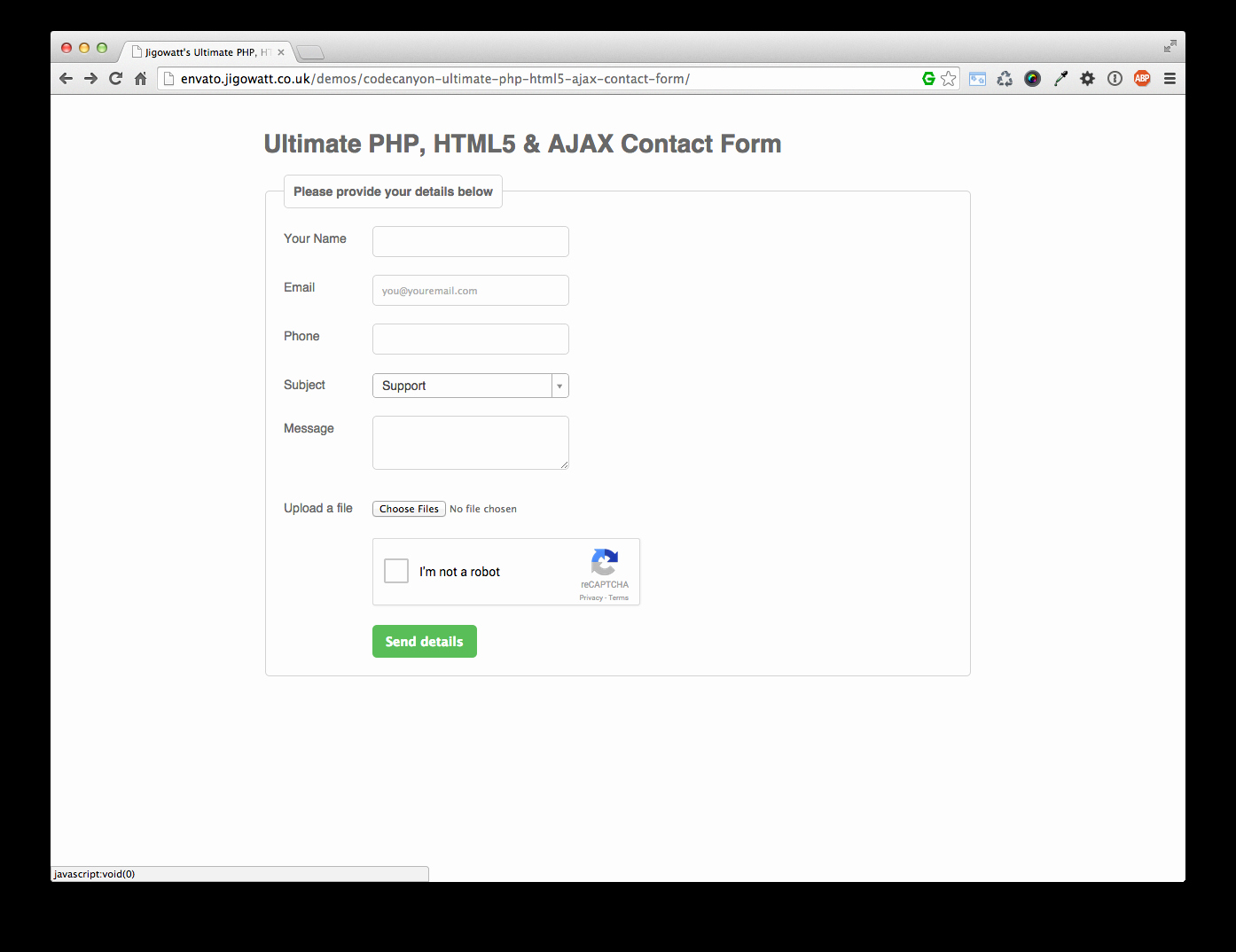 Ultimate PHP HTML5 &amp; Ajax Contact form by Jigowatt