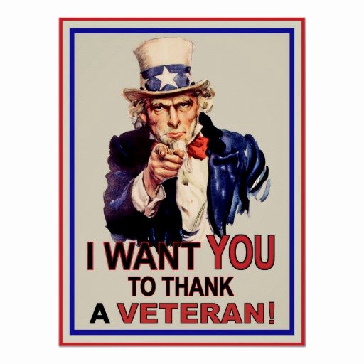 Uncle Sam I Want You to Thank A Veteran Poster