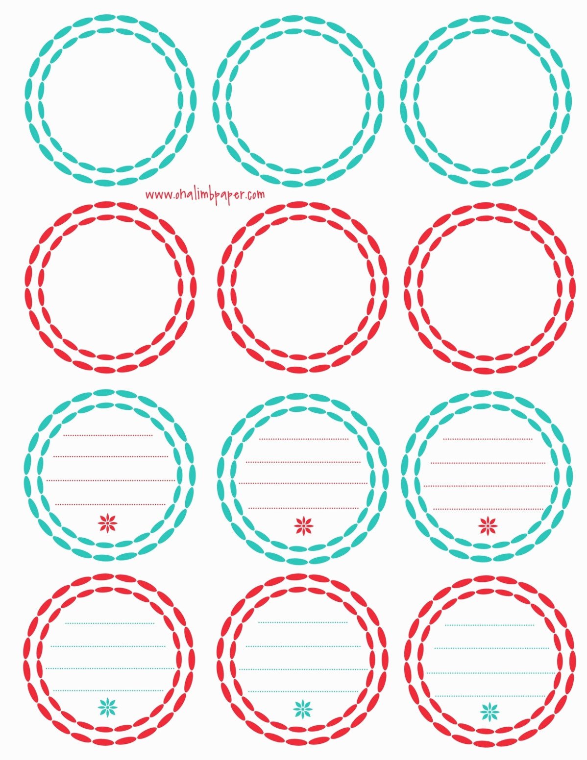 Polaroid Round Labels Template