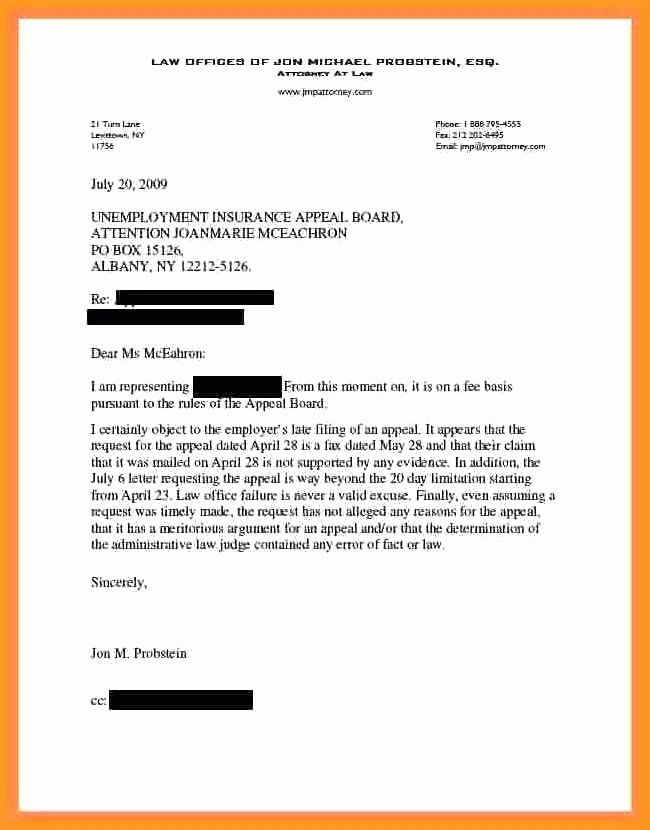 Unemployment Appeal Letter Examples