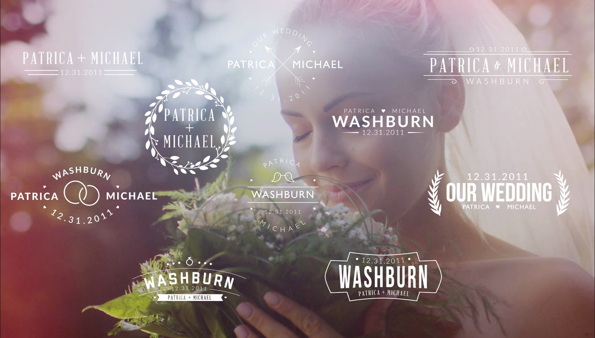 Unity Wedding Badges Pack after Effects Template