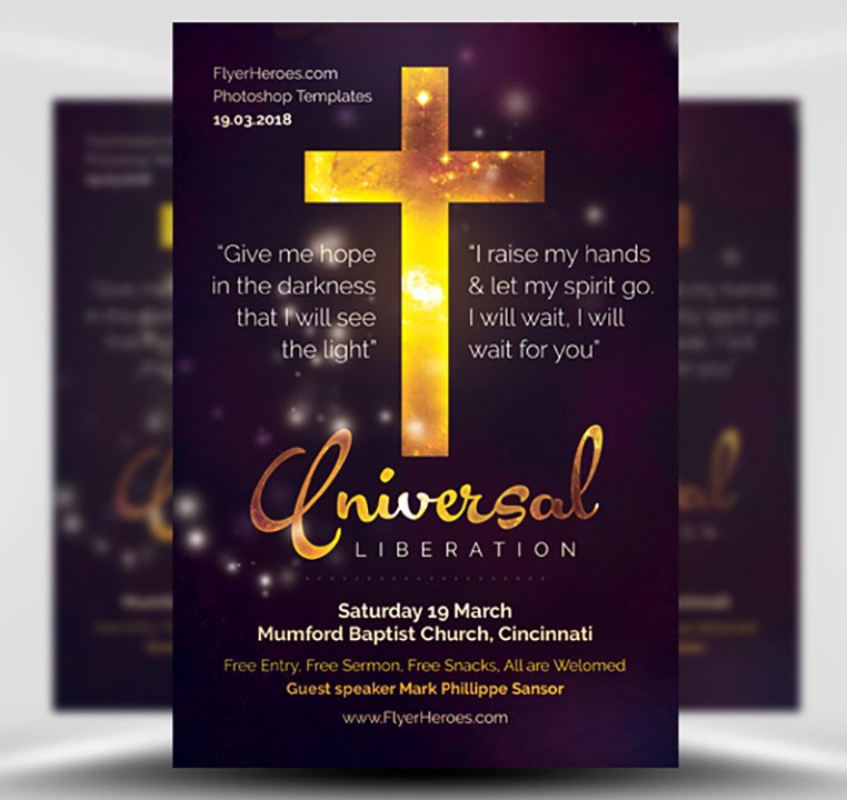 Universal Liberation Church Flyer Template Flyerheroes