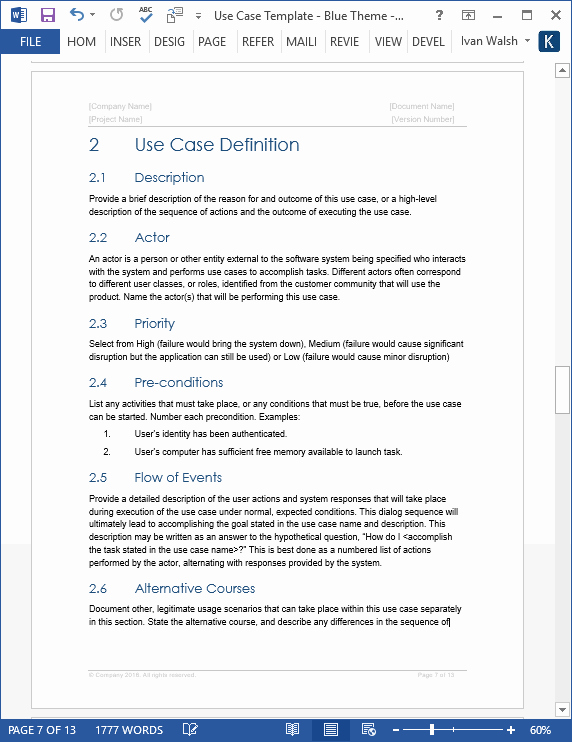 Use Case Template – Ms Word &amp; Visio Templates