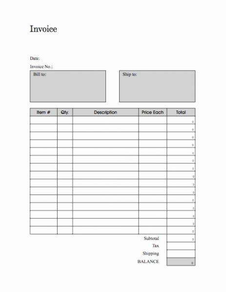Use Printable Invoices