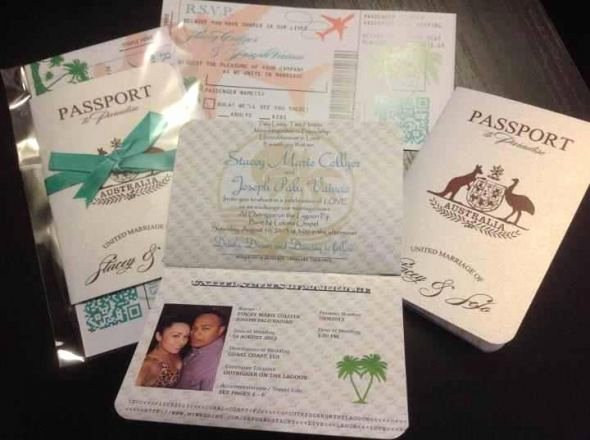 Vanessa S Diy Passport Destination Wedding Invitations