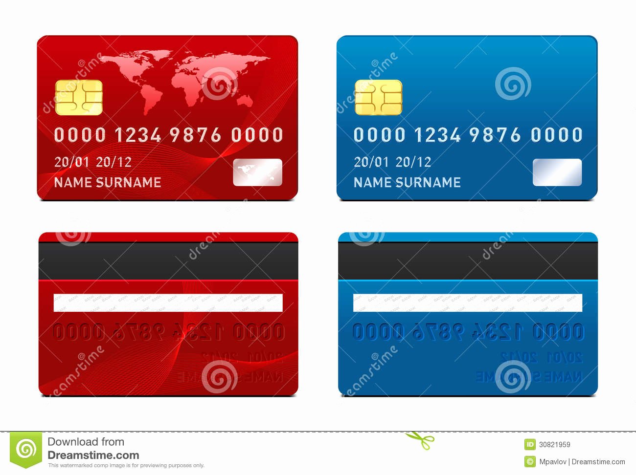 Vector Credit Card Template Stock Vector Illustration Of