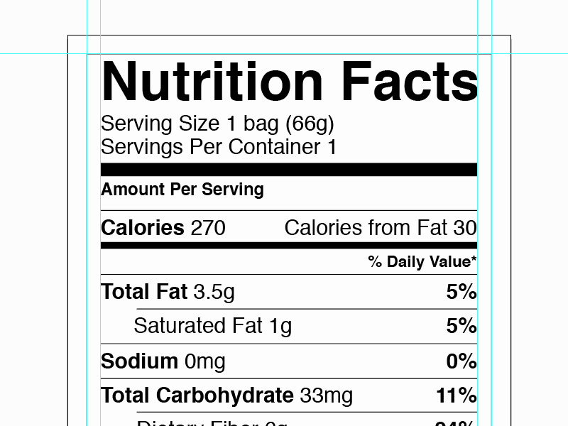 Vector Nutrition Facts Label