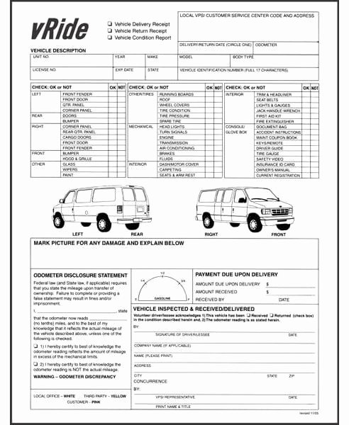 vehicle condition report templates