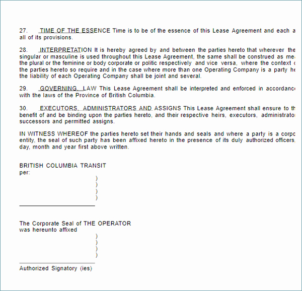 Vehicle Lease Agreement Templates Free Samples Examples