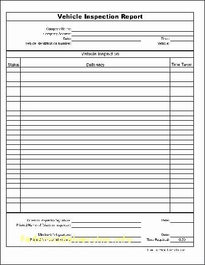 Vehicle Maintenance forms Safety Inspection Checklist