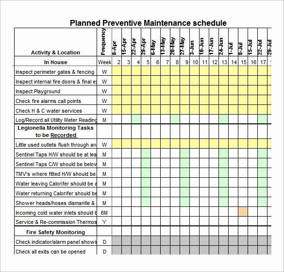 Vehicle Maintenance Schedule Template Excel