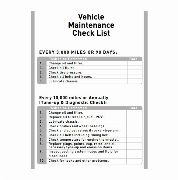 Vehicle Maintenance Schedule Templates 10 Free Word