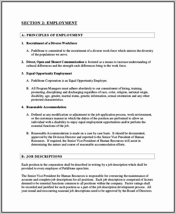 Veterinary Employee Handbook Template Template Resume