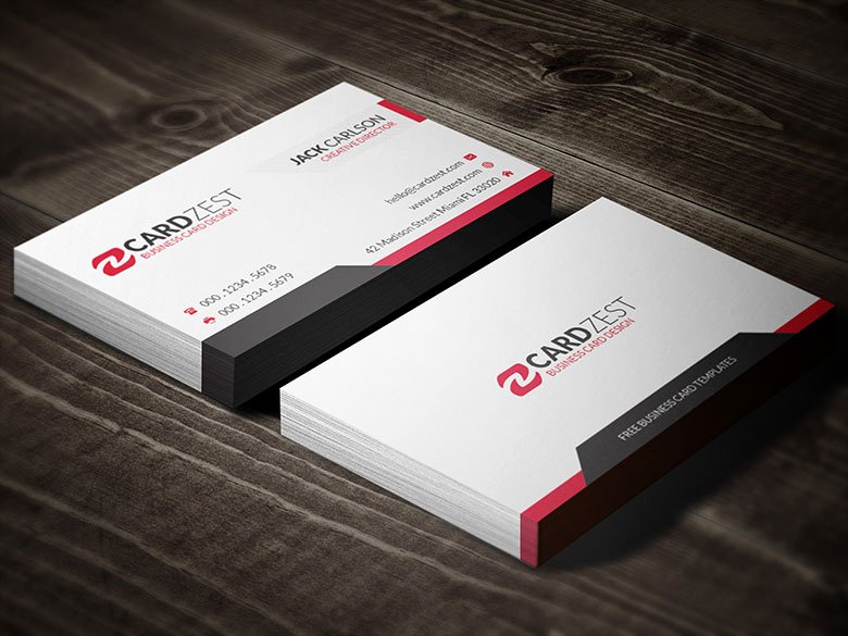Vibrant Red Professional Business Card Template Cardzest