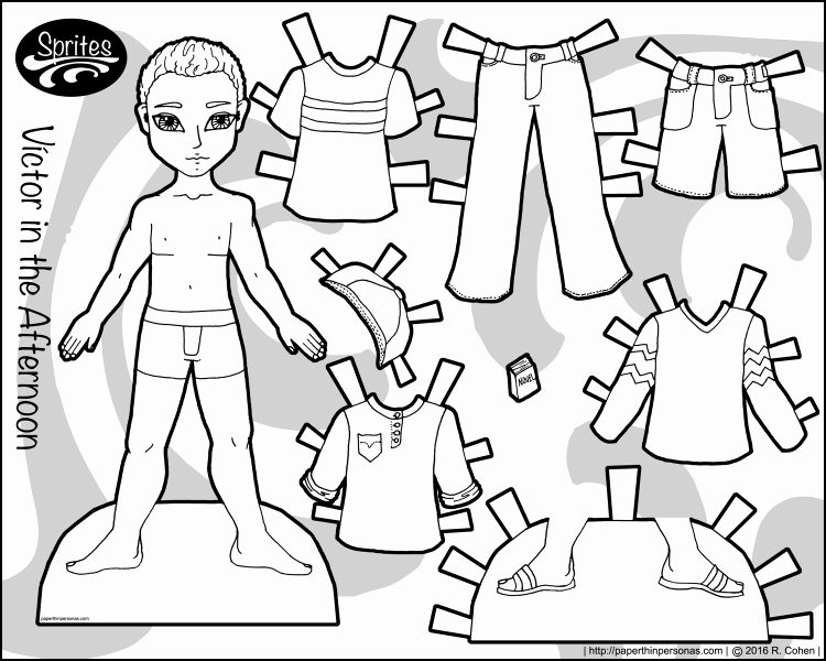 Victor In the afternoon A Boy Paper Doll