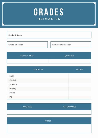 Violet Simple Middle School Report Card Templates by Canva