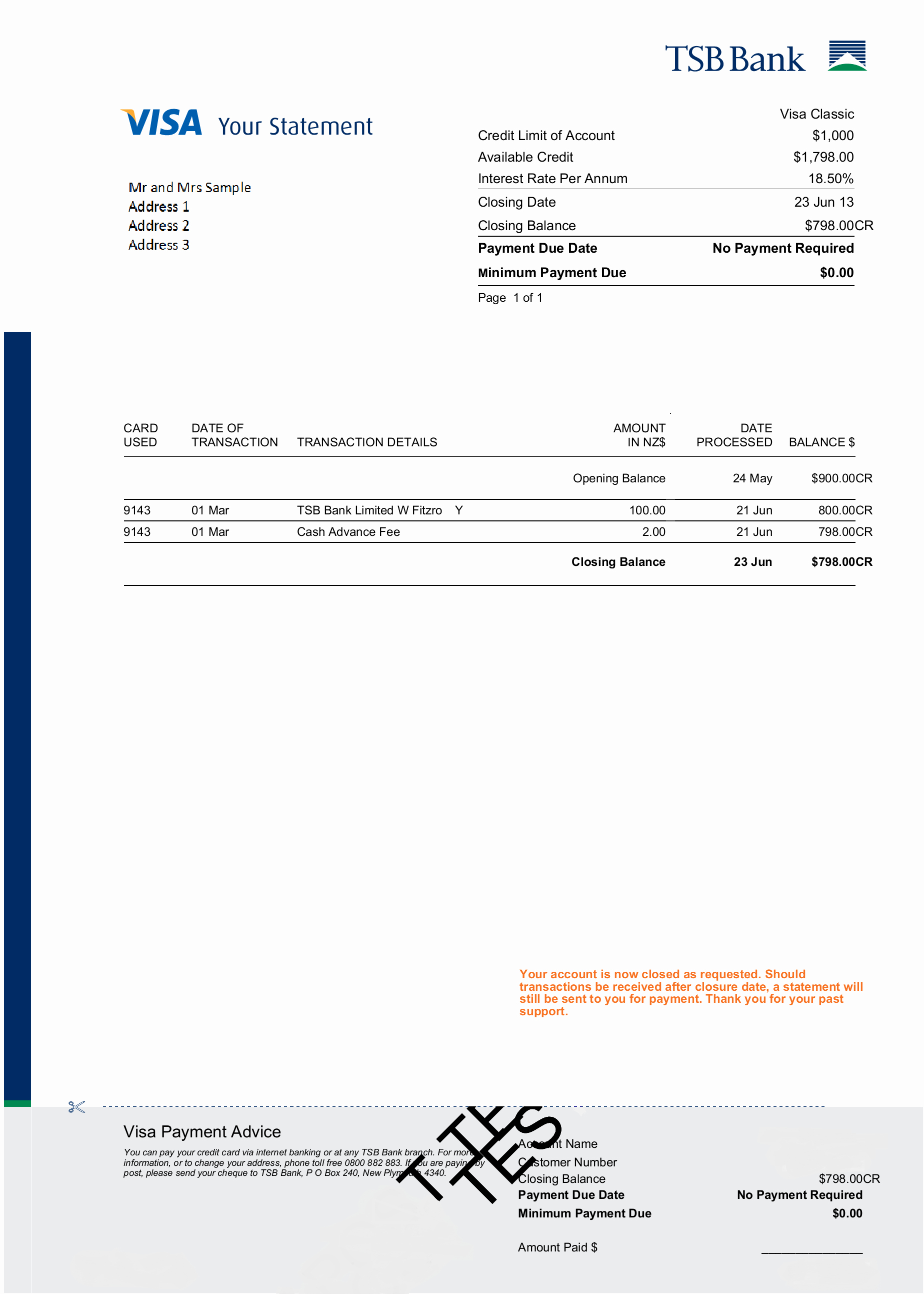 Visa Statement Template Best Template Collection