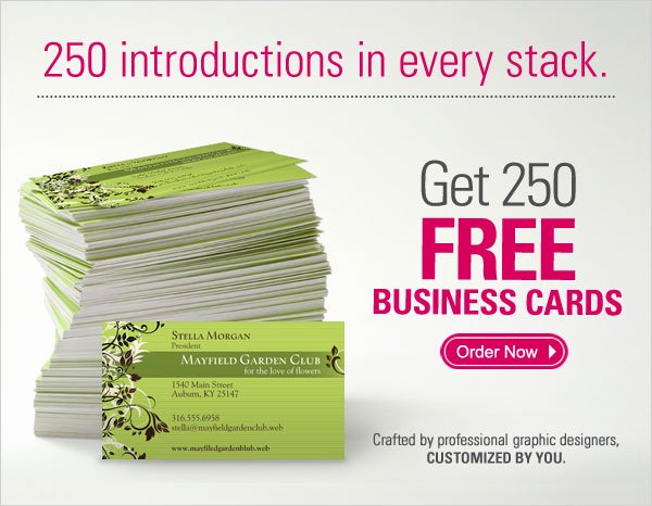 Vistaprint Deals 250 Free Business Cards Just Pay