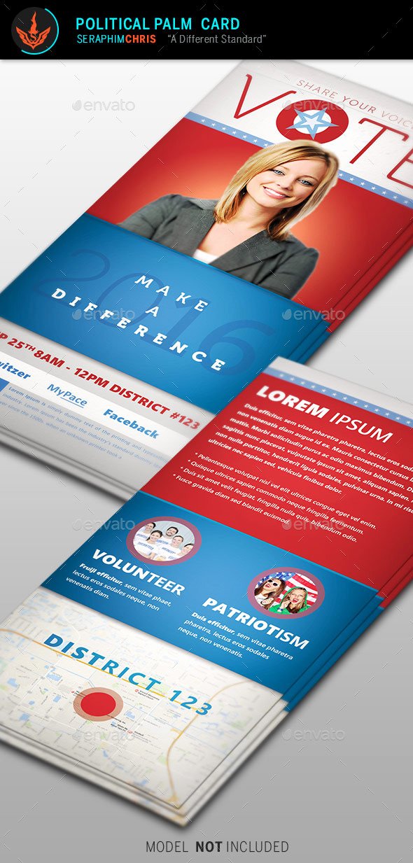 Vote Political Palm Card Template by Seraphimchris