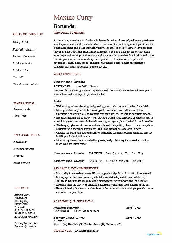 Waiter Job Description for Resume Best Resume Gallery