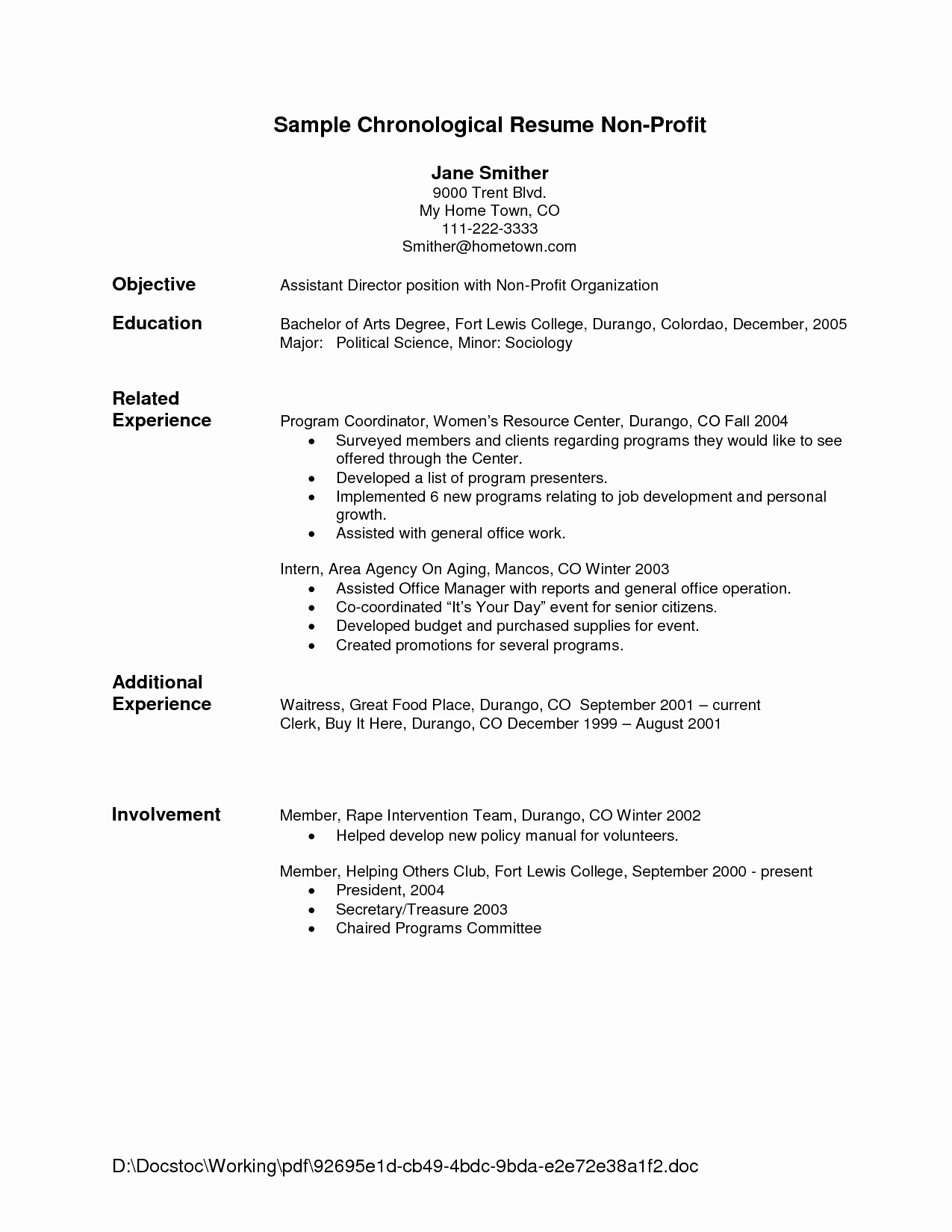 Waitress Resume Template Examples