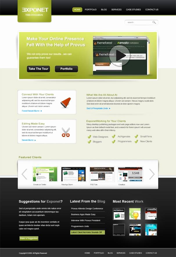 Web Templates Free Download Psd