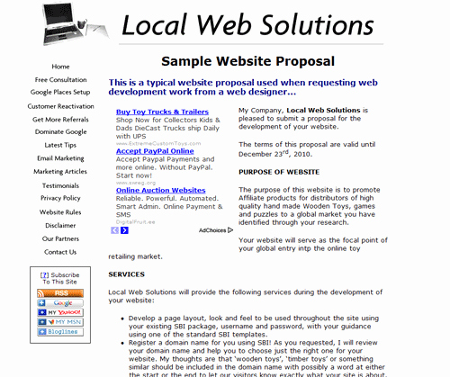 Website Project Proposal Template