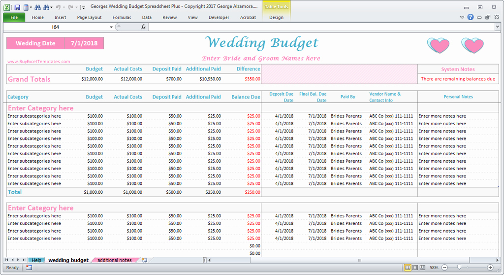 Wedding Costs Calculator Excel Wedding Expenses Worksheet