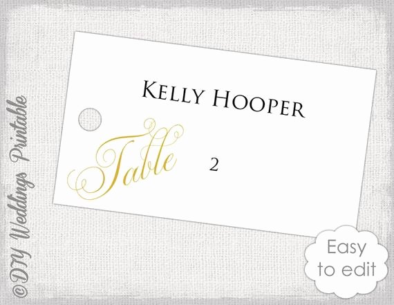 Wedding Escort Card Template Gold Diy Wedding Place Card