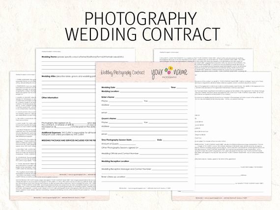 Wedding Graphy Contract Business forms Flowers Editable