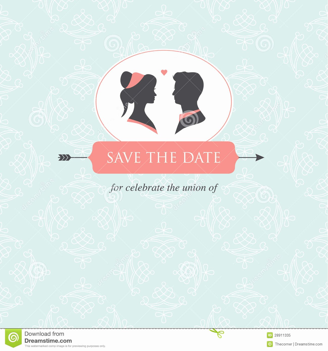 Wedding Invitation Card Template Stock Illustration