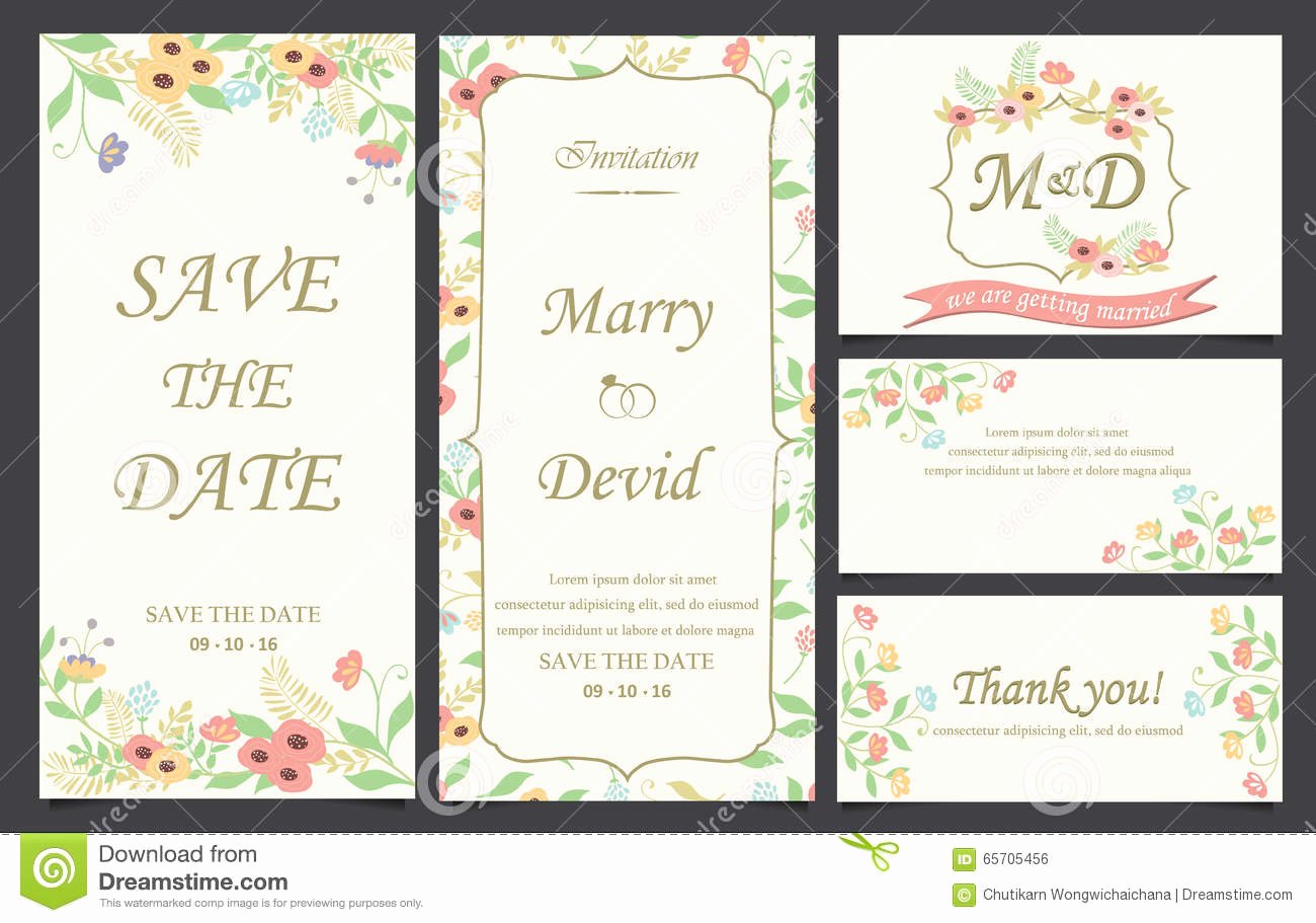 Wedding Invitation Card Template Stock Vector