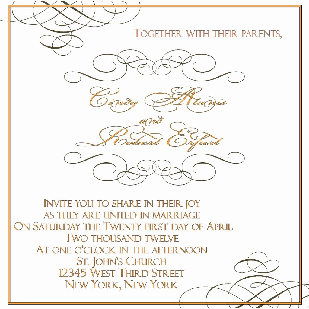 Wedding Invitation Etiquette Address Template